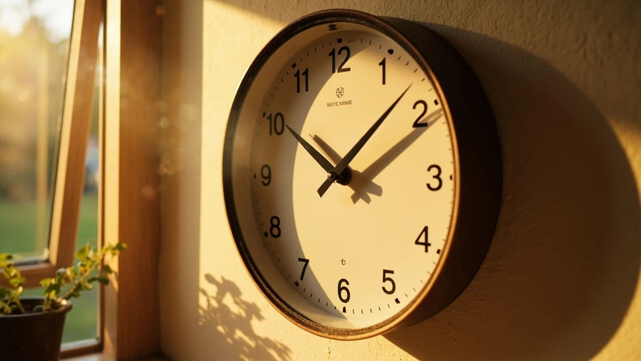 Analoge Uhr mit leuchtenden Ziffern, die an Engelszahlen und wiederkehrende Uhrzeiten erinnern