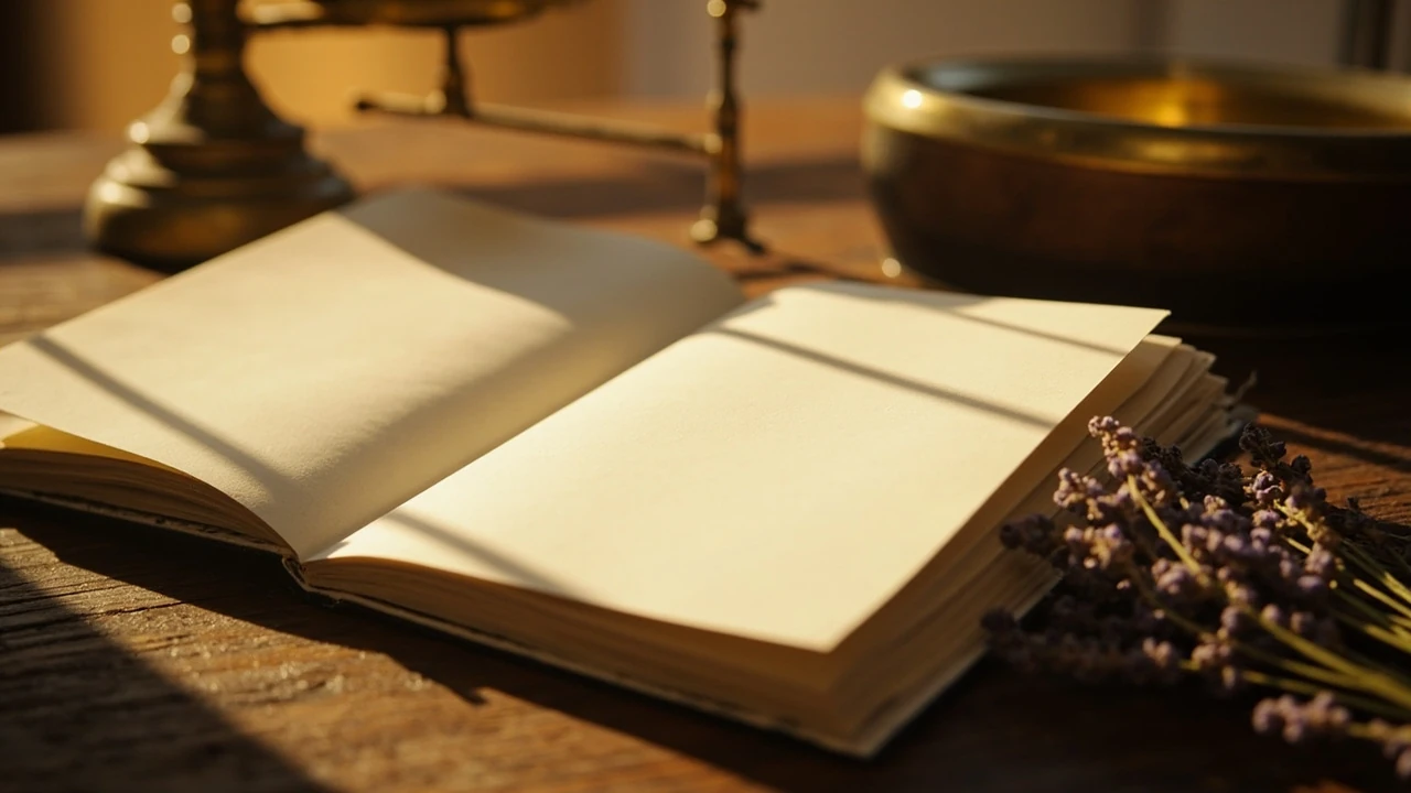 Waage-Sternzeichen auf einem Notizbuch mit täglichen Horoskop-Notizen
